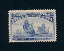drbobstamps US Scott #233 Mint Very Very Lightly Hinged XF-S+ Stamp Cat $50