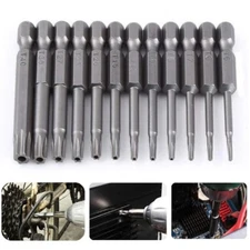 12x Tamper Proof Star Impact Driver Bit Set Security Screwdriver Bits Hex Shank