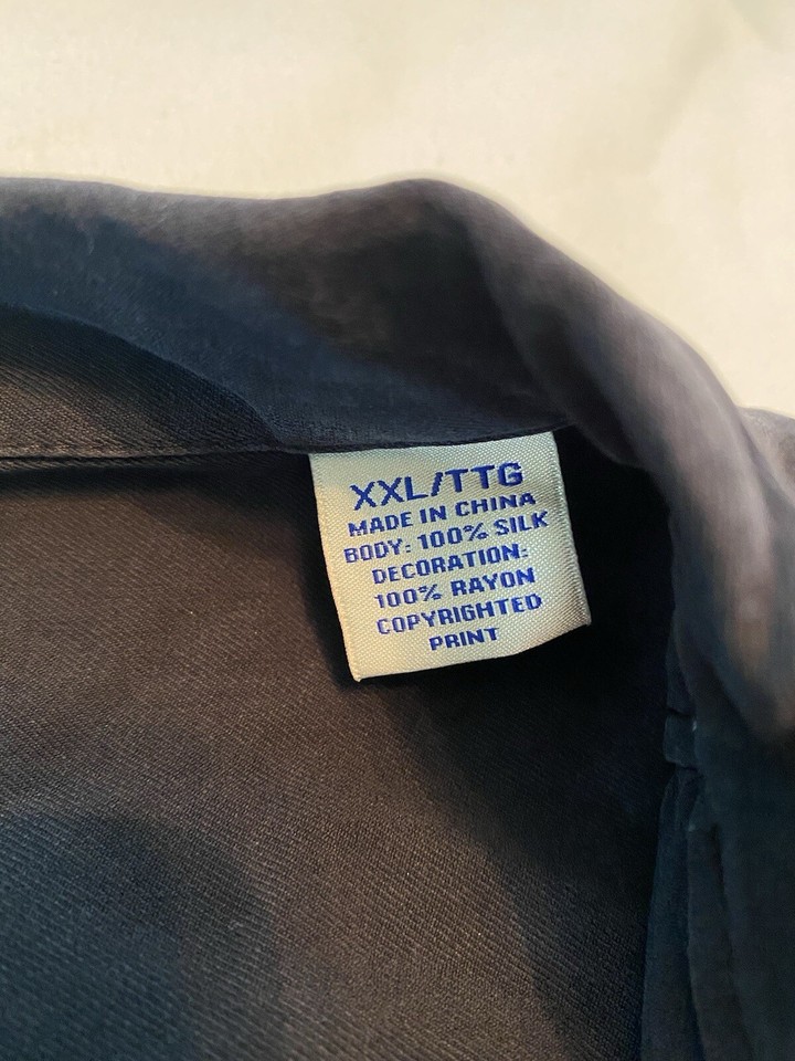 Tommy Bahama Hawaiian Shirt Mens XXL Black Silk Tropical O’ Aces Embroidered eBay