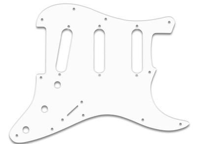 STRATOCASTER  USA+MEXICO WHITE PG f.FENDER  3PLY USA QUALITY PICKGUARD 8+11HOLE