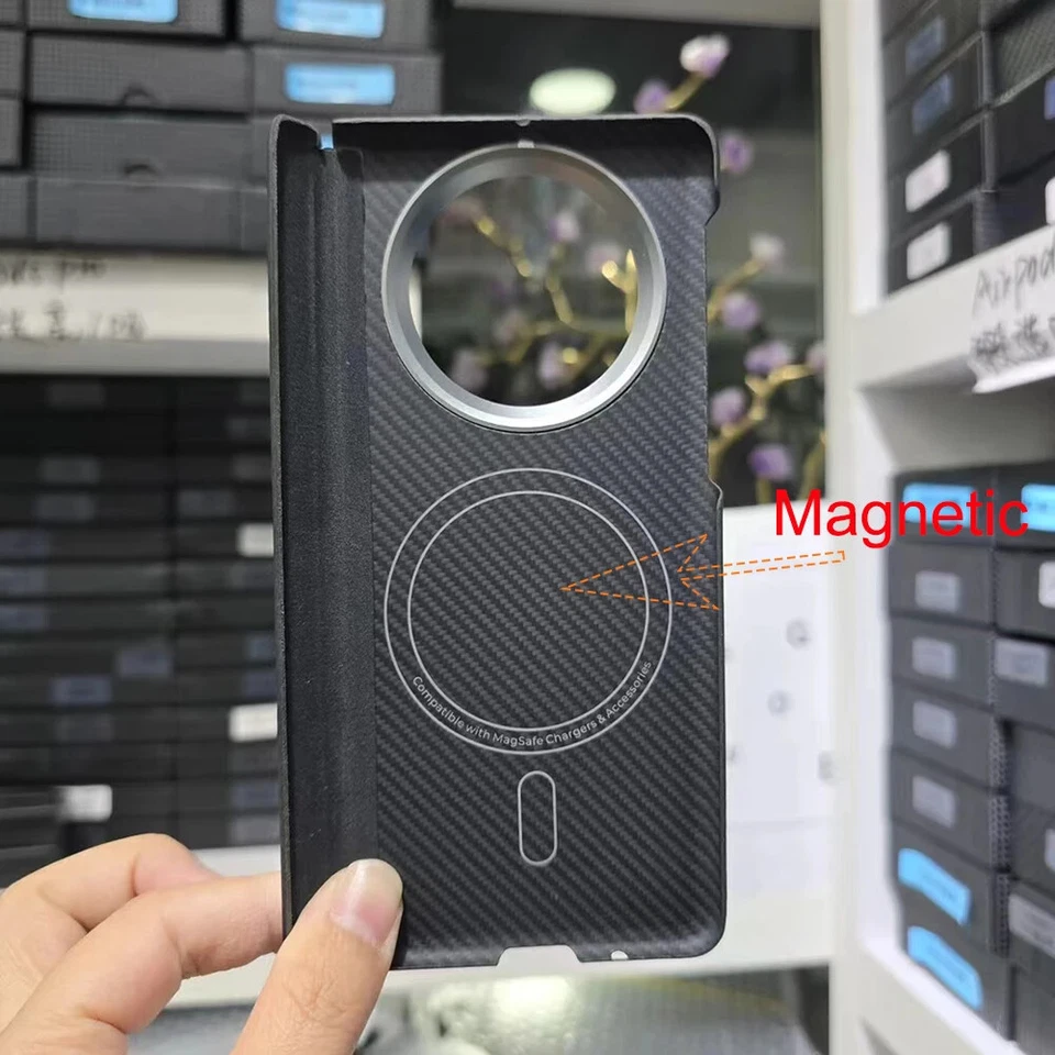 Funda Magsafe de Fibra de Carbono Original para Huawei Mate X5 X3 Mate Delgada Bisagra Cubierta Foto 2 de 4