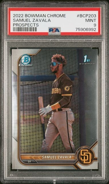 🔥2022 Bowman Chrome Prospects #BCP-203 Samuel Zavala CHI White Sox PSA 9🔥