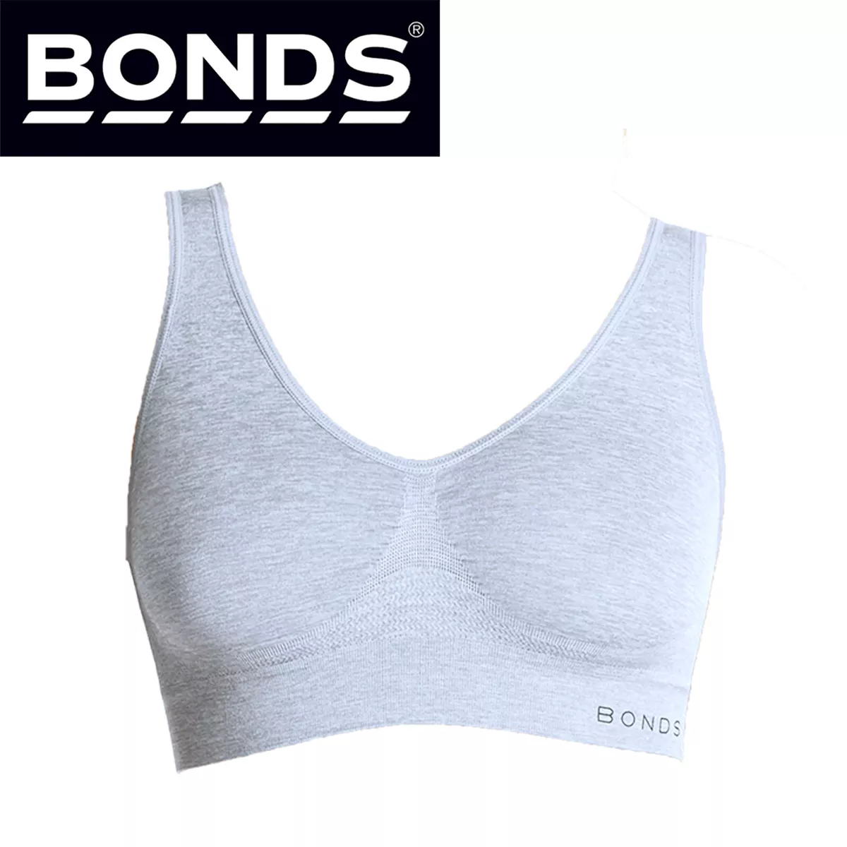 Bonds Womens Seamfree Wireless Wire Free Grey Comfy Sports Bra Crop Tank Top