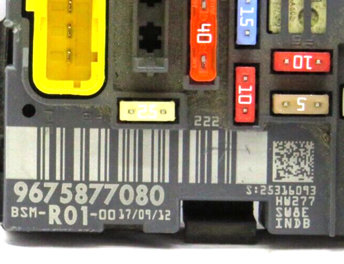 ⭐ PEUGEOT / CITROEN 9675877080 BSM-R01-00 BSMR0100 Fuse Box ⭐ - Picture 5 of 5