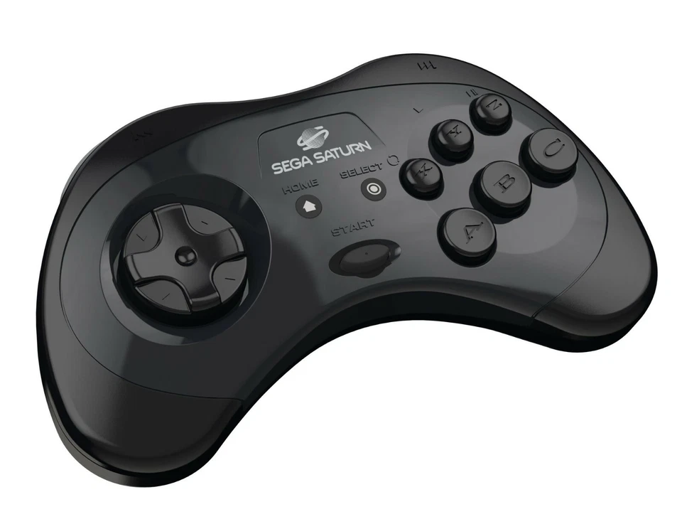 Retro-bit x SEGA Saturn Style Black 8 Button BLUETOOTH Controller- RET00145 F43 - Image 2 of 3