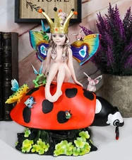 Ebros Sheila Wolk Chariot Fabulous Fairy Journey Statue 8" Tall Fantasy Ladybug