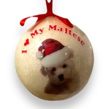 I Love My Maltese Christmas Tree Ornament The Name People Dog Breed New