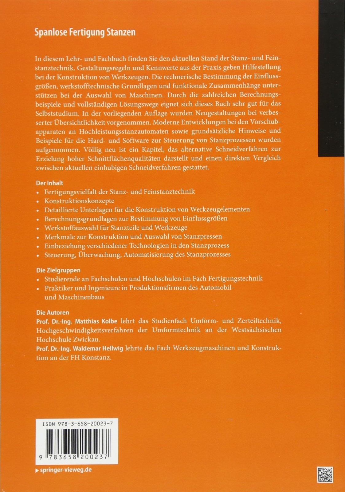 Thumbnail - Matthias Kolbe | Waldemar Hellwig • Spanlose Fertigung Stanzen Neu