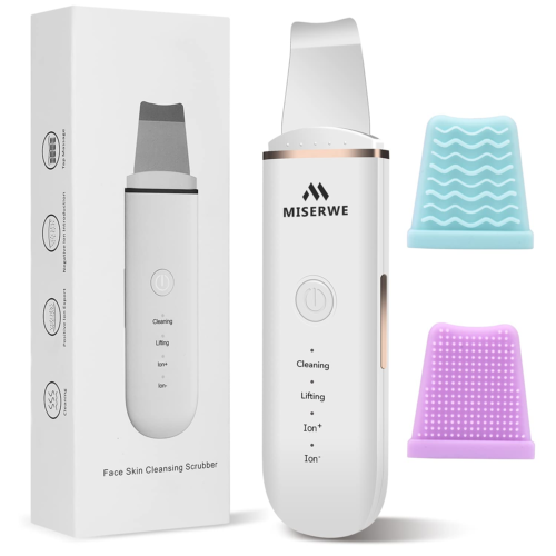 Facial Skin Scrubber, Pore Cleaner, Blackhead Remover with 4 Modes, White