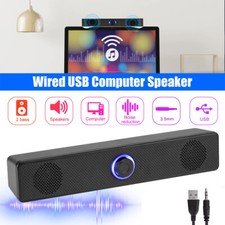 Wired Stereo Bass Sound Computer Speakers 3.5mm USB Soundbar for Desktop Laptop