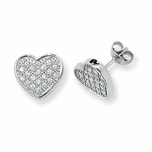 Boucles D'Oreilles Pendantes En Argent Massif - Design Cœurs - Occasion