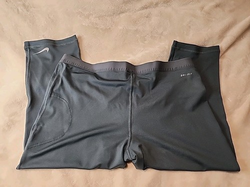 NWT Women's Nike Dri-Fit Tennis Athletic Capri Crop Pants- XL Pewter - Picture 4 of 6