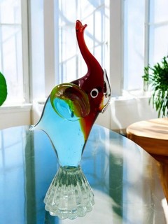 Striking 20th Century Murano Art Glass Freeform Tall Elephant Sculpture 24cm