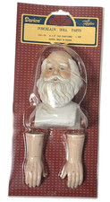 Darice Porcelain Santa Head and Hands Doll Parts Christmas Vintage Pkg 1231-29