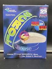 Vintage Three Button Programmable Scroll Mouse By Mouse Systems Windows 95 w Box