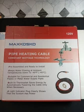 MAXKOSKO Water Pipe Heat Tape 15ft For Pipe Freeze Protection Constant Wattage 