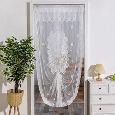 French Style Chic Floral Lace Door Curtain Panel Vintage Floral Lace Sheer Panel