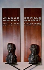 Ohio WP Air Force Base Wilbur & Orville Wright bronze busts ~ postcard sku309