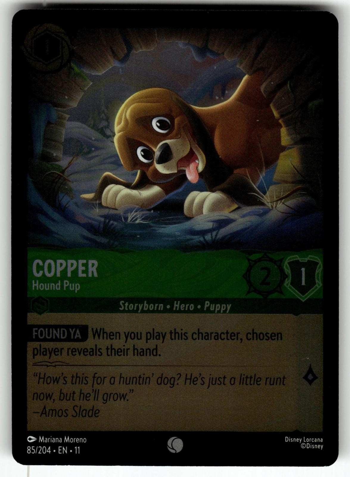 Copper - Hound Pup 85/204 Common Winterspell Lorcana Cold Foil Near Mint