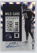 2020 Contenders Variation Wild Card Ticket DeeJay Dallas #192 Rookie Auto RC 5yd. rookie card picture