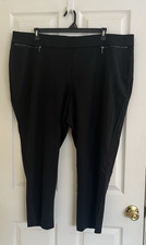 Lane Bryant Black Dress Pants Pull On Stretch With Zipper Pocket Size 26/28