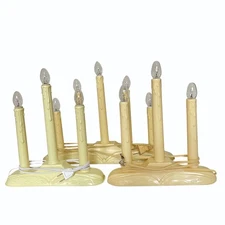 3 Vtg 5 Light 3 light Candolier Candelabra Electric Christmas Bell Candle Holly