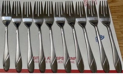 Cambridge Swirl Sand Stainless Salad Forks 10-1 scuffed  6 3/4 
