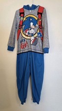 Sonic The Hedgehog Childrens One Piece Hoodie Pajamas Size 4/5