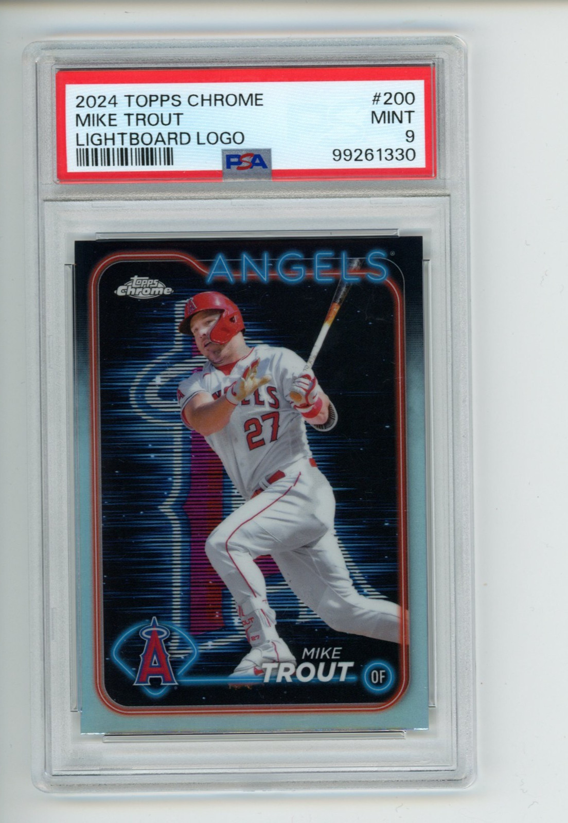 2024 Topps Chrome Mike Trout #200 Lightboard Logo Angels PSA 9 MINT