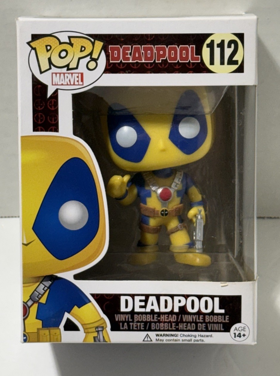Nuevo Funko Pop! Figura Vinilo Marvel Deadpool Pulgares Arriba Amarillo #112 Caja Dañada