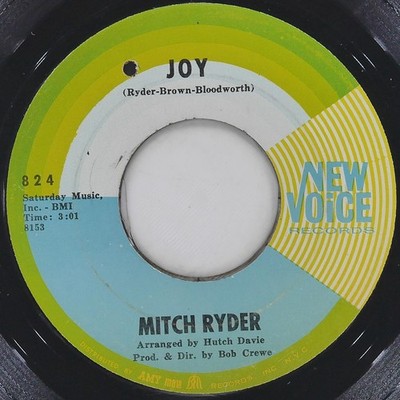 MITCH RYDER Joy NEW VOICE 824 VG- 45 RPM 1967 Rhythm & Blues Rock Jukebox