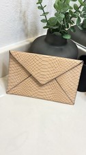 Loeffler Randall Envelope Clutch Beige Snap Animal Print Designer Women  s Bag