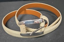 Vintage Joan David Beige Calfskin Textured Lizard Leather Belt Size M 32 In