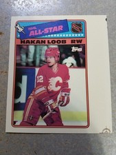 Hakan Loob Calgary Flames 1988-89 Topps All-Star Stickers WHITE STRIP