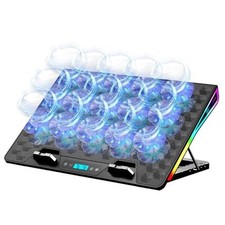 Laptop Cooling Pad, 15 Powerful Cooling Fans, Gaming Laptop Cooler with RGB