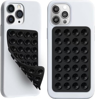 2 Pack Silicone Octo Cup Buddy Sticky Grip Holder for Cellphone, Black 