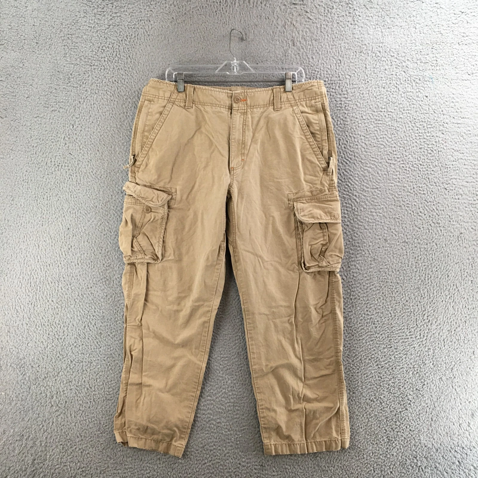 L.L. Bean Cargo Pants Mens 36x30 Natural Fit Straight Leg Mid Rise Cotton Beige