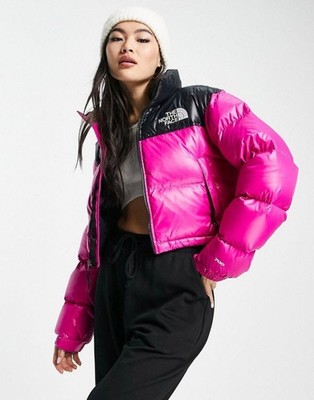 Women's North Face 1996 Retro Nuptse Puffer Jacket in Pink 700 Fill Down