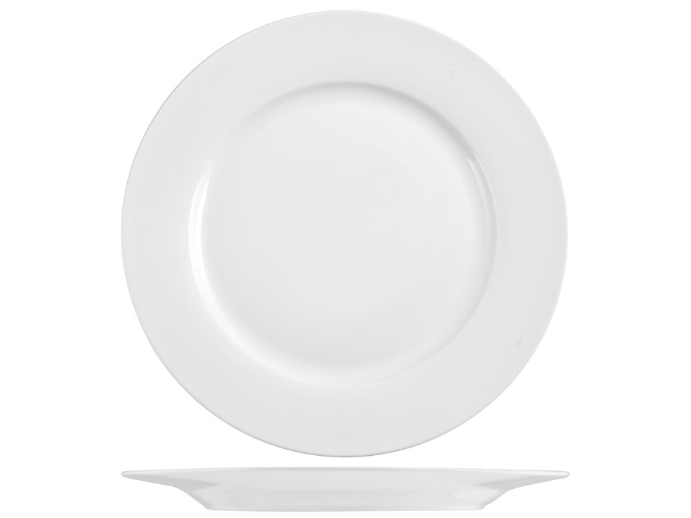 H&H Ala New Bone China White Flat Plates 26 Cm