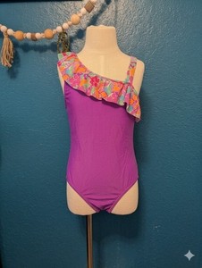 One Piece Girls Bathing Suit, Size XL