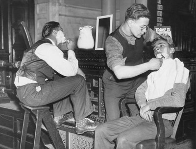 Strikers having taken over their working area many days pictured s- Old Photo