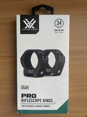 Vortex Pro Series 34mm Low Height (0.95'') Riflescope Rings PR34-L