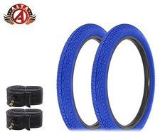 2x ALTA 20x2.40” Blue Street Park BMX Tires w/Tubes – Semi-Slick Freestyle Tires
