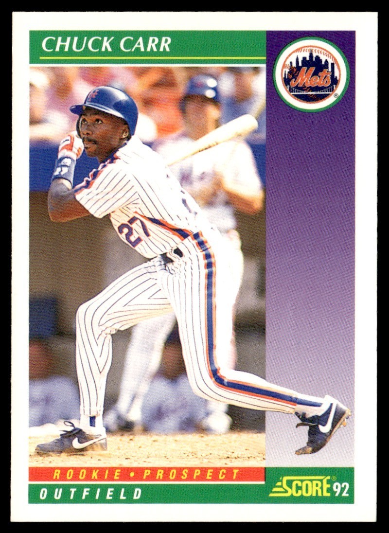 1992 Score Chuck Carr Rookie New York Mets #857