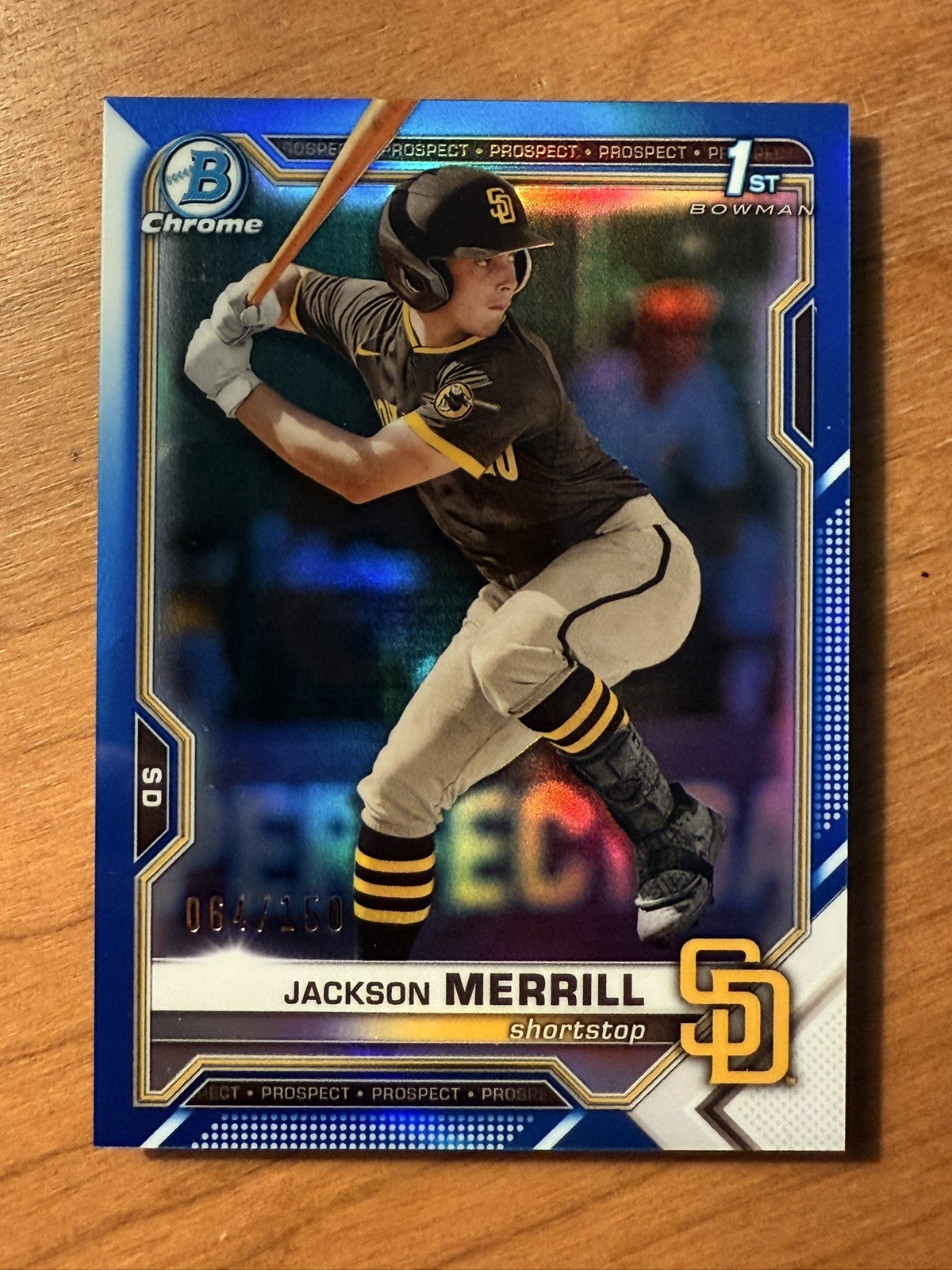 Blue Ref. #’d/150 — 2021 1st Bowman Chrome — Jackson Merrill BDC-119 Padres RC