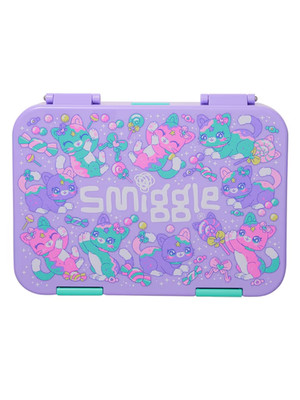 Smiggle Adventurous Medium Bento Lunchbox - NEU - UK - Katzen lila pink BPA frei