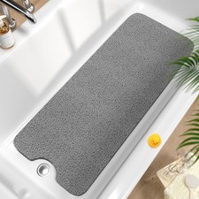 Non Slip Bathtub Mat 40 x 16 Inch, Extra Long Bath Mat for Tub, Soft PVC Loofah