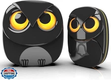 Wireless Doorbell, Cute Owl Doorbell Weatherproof IP55 Outdoor Remote Push Bu
