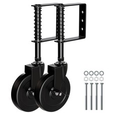 5" Spring Loaded Gate Caster Wheel with Side Brake, Heavy Duty Gate Wheels wi...