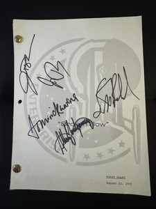 Original Cast Signed Star Trek Enterprise Pilot Script  “Broken Bow” 2001